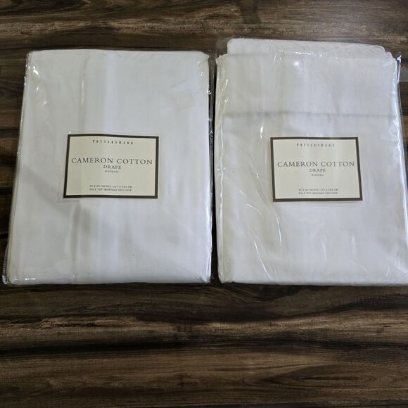 Pottery Barn Other - Pottery Barn Cameron Cotton 50" x 96" UNLINED Pole Top White New 100% Cotton